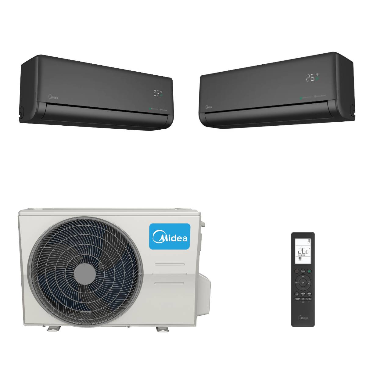 MIDEA Solstice 9/12 Duo Split Klimaanlage schwarz