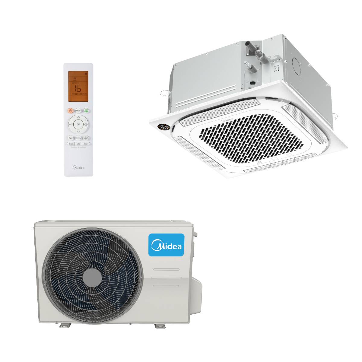 MIDEA 4-Wege Deckenkassetten Set MCA4U-18HRFNX | 5,2 kW